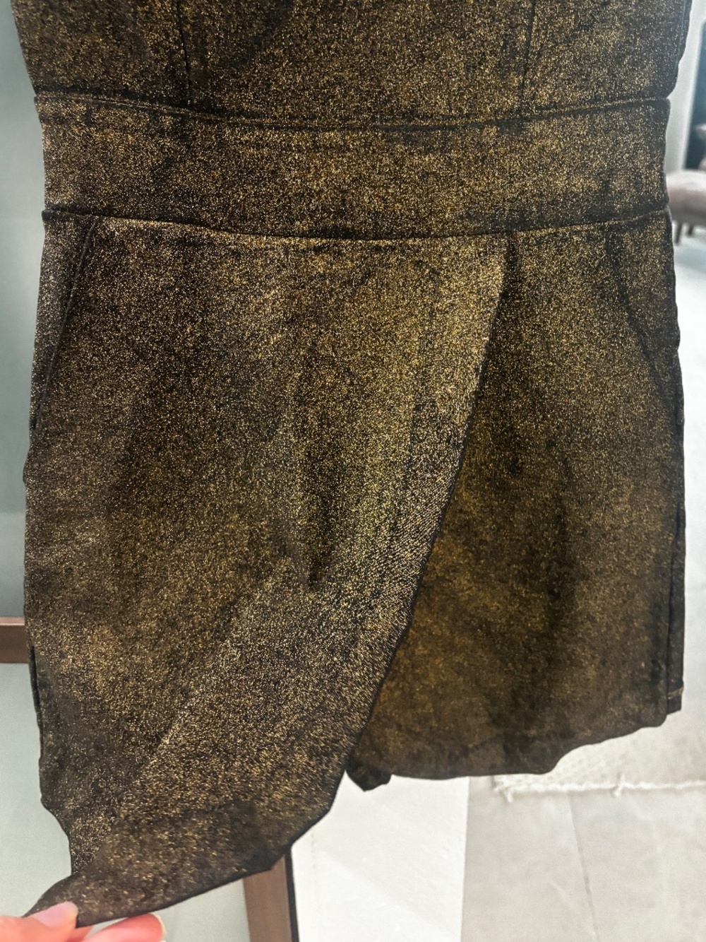 G by Guess Romper Skort - Metallic Black & Gold Size XS - Picture 9 of 11